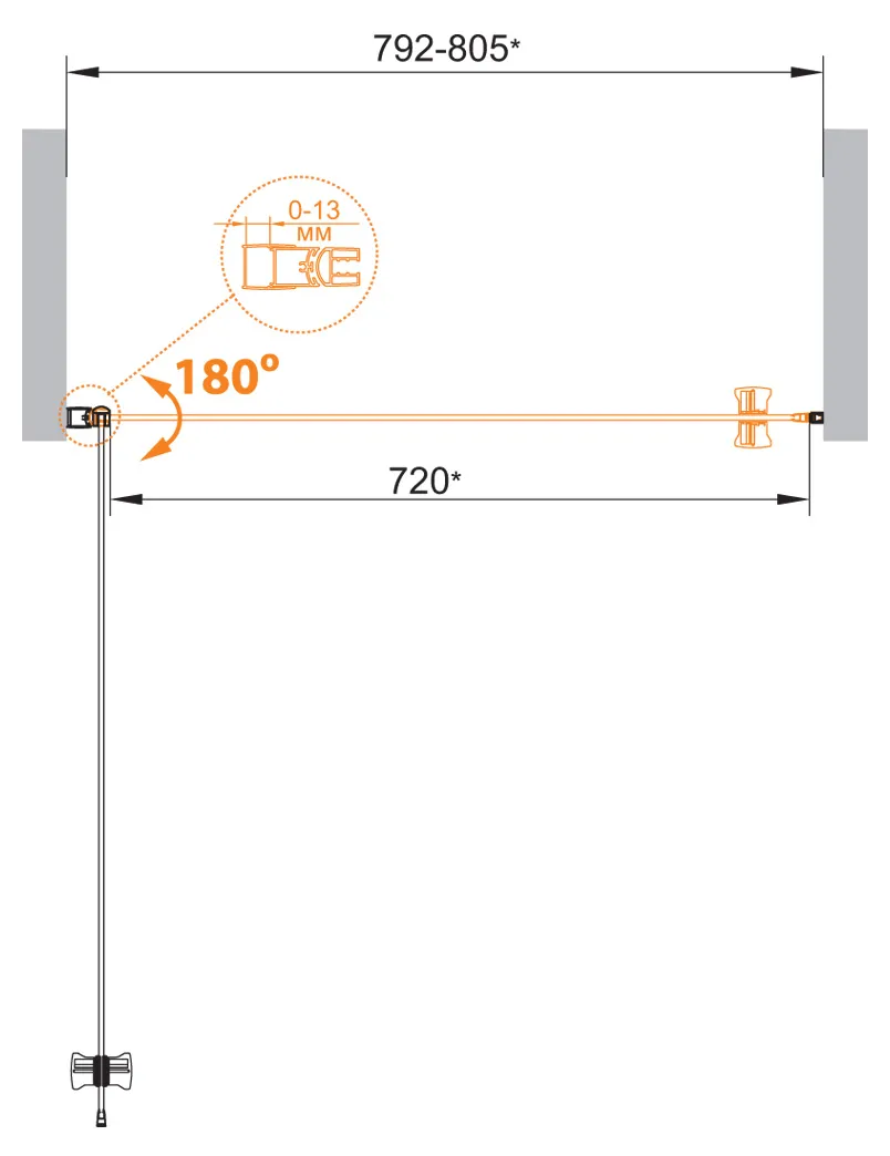 Душевая дверь Cezares Eco 80x190 мм, прямоугольная, nero (ECO-O-B-1-80-C-NERO)