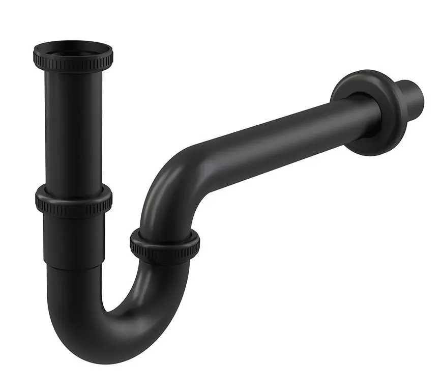 Сифон для раковины AlcaPlast (A4320BLACK) черный матовый