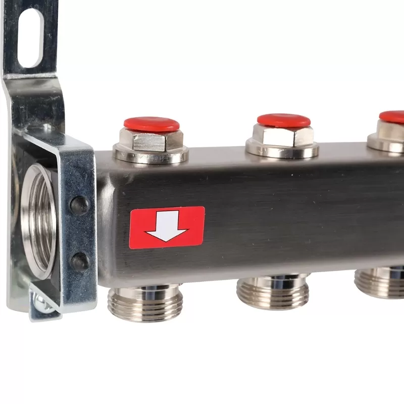 Коллектор Rommer 1"x3/4" на 5 контуров с запорными клапанами (нерж. сталь) (RMS-3201-000005)
