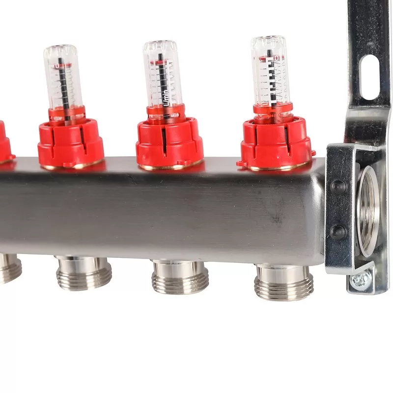 Коллектор Rommer 1"x3/4" на 8 контуров с расходомерами (нерж. сталь) (RMS-1200-000008) Коллектор Rommer 1"x3/4" на 8 контуров с расходомерами (нерж. сталь) (RMS-1200-000008)