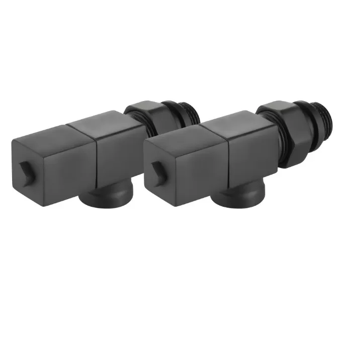 Набор дизайн-вентилей Royal Thermo CUBE, осевой (черный) 1/2" (RTE 56.0004)