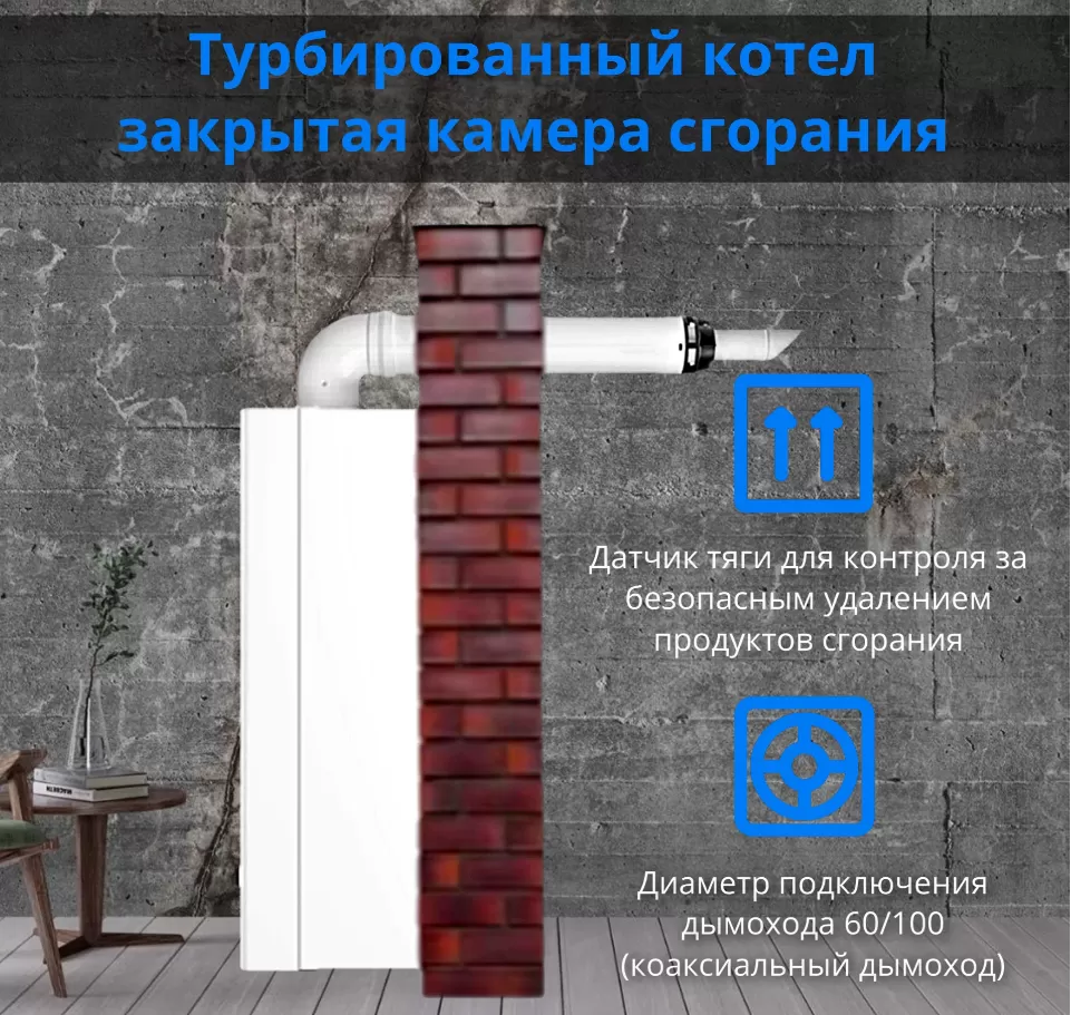 Котёл газовый настенный Baxi Luna 3 Comfort 1.240 Fi (одноконтурный, закрытая камера) (CSE45524358)