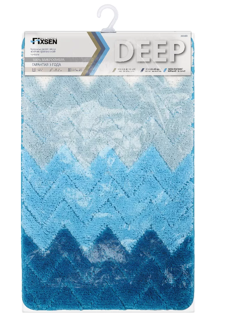 Коврик для ванной Fixsen Deep голубой 50х80 см. (FX-5003C) Коврик для ванной Fixsen Deep голубой 50х80 см. (FX-5003C)