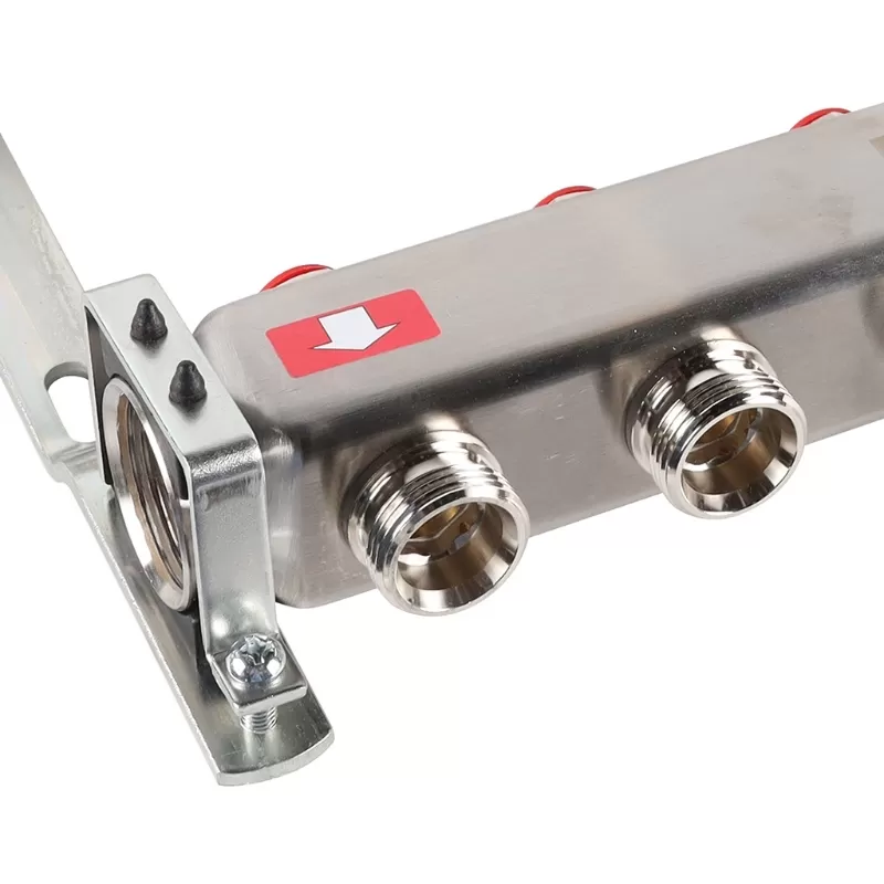 Коллектор Rommer 1"x3/4" на 5 контуров с запорными клапанами (нерж. сталь) (RMS-3201-000005)