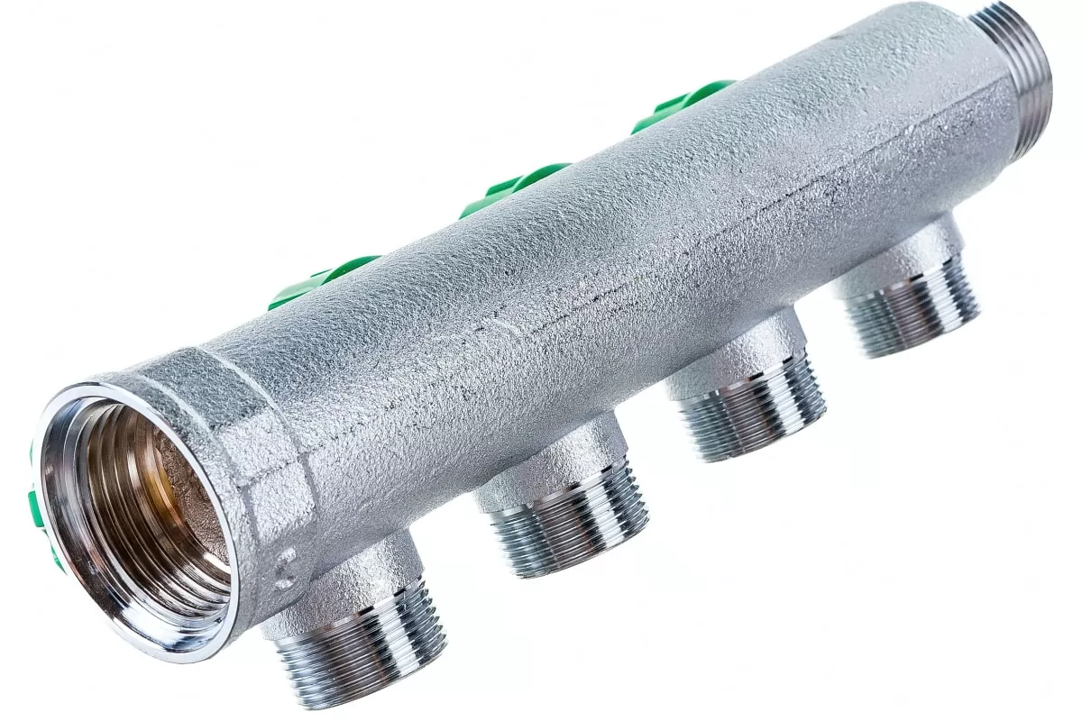 Коллектор FAR 3/4"х1/2" на 4 отвода, плоское уплотнение (ВР-НР) (FK 3824 3412TP) Коллектор FAR 3/4"х1/2" на 4 отвода, плоское уплотнение (ВР-НР) (FK 3824 3412TP)