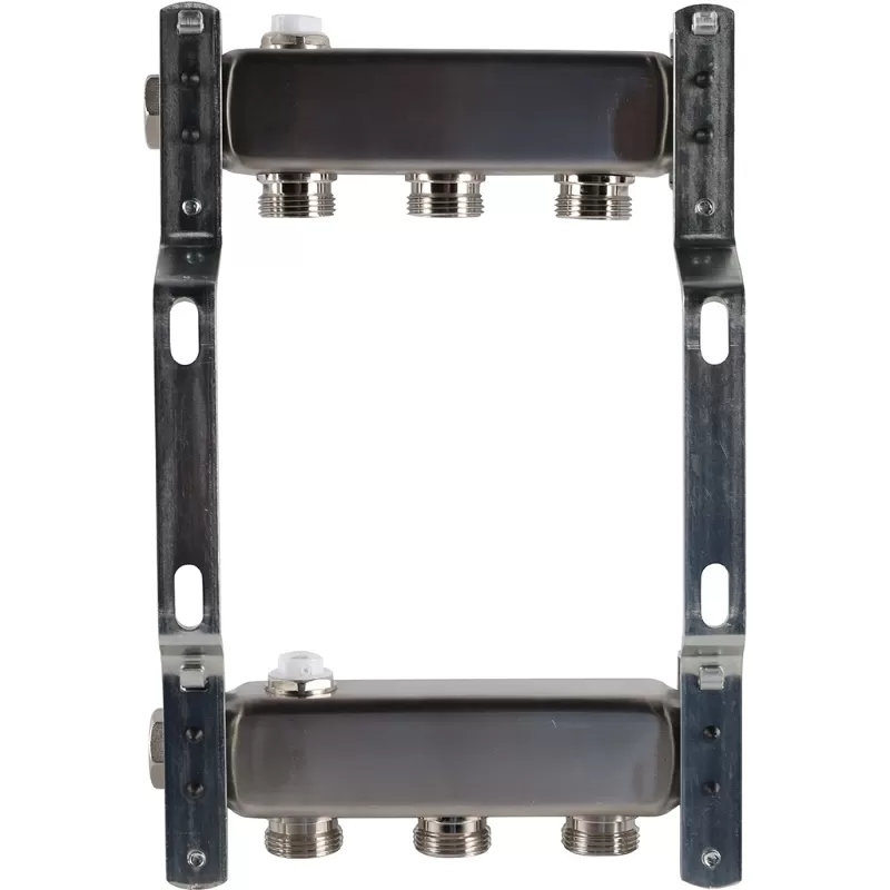 Коллектор Rommer 1"x3/4" на 3 контура для радиаторной разводки (нерж. сталь) (RMS-4401-000003) Коллектор Rommer 1"x3/4" на 3 контура для радиаторной разводки (нерж. сталь) (RMS-4401-000003)