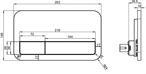 Смывная клавиша Villeroy & Boch ViConnect (92249061) (хром глянцевый) Смывная клавиша Villeroy & Boch ViConnect (92249061) (хром глянцевый)