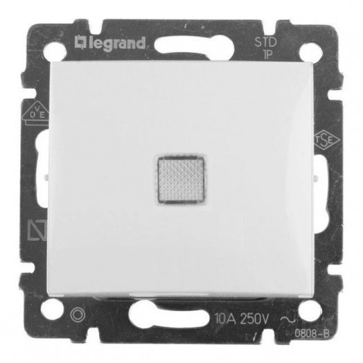 Переключатель Legrand Valena одноклавишный с индикатором белый