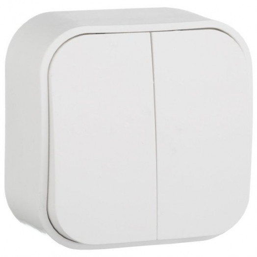 Выключатель Legrand Quteo двухклавишный белый Выключатель Legrand Quteo двухклавишный белый