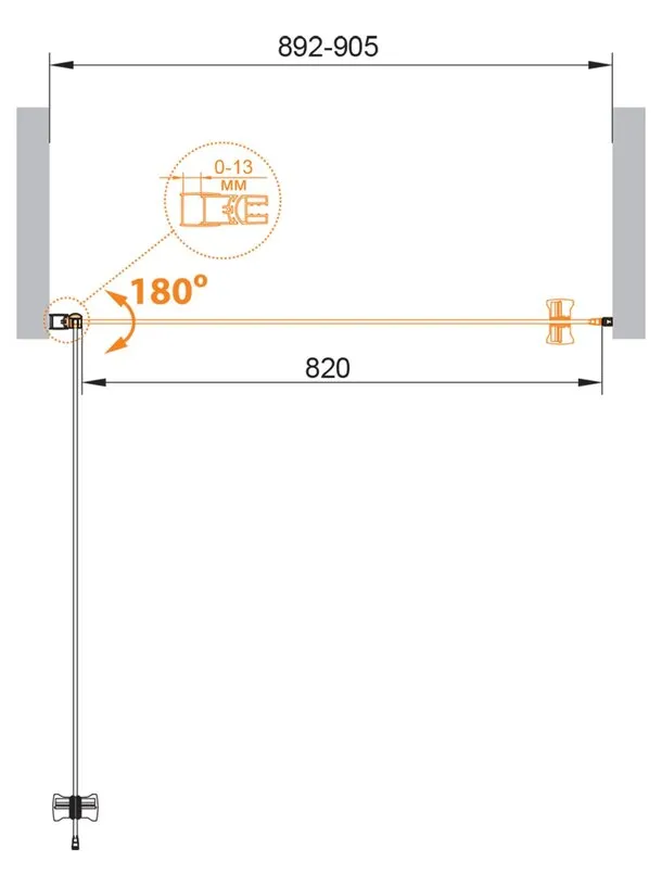 Душевая дверь Cezares Eco 90x190 мм, прямоугольная, хром (ECO-O-B-1-90-C-Cr)