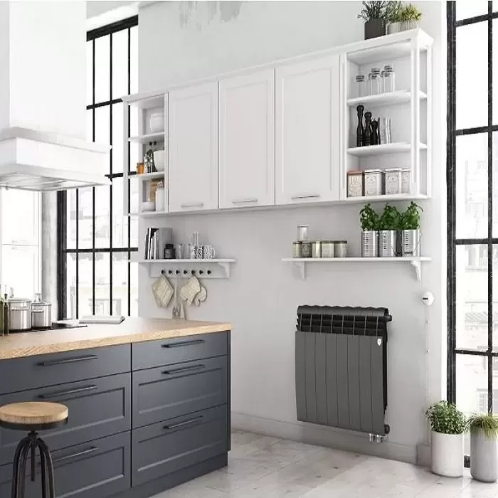 Биметаллический радиатор Royal Thermo Biliner 350 Noir Sable VR 8 секций, с нижним подключением