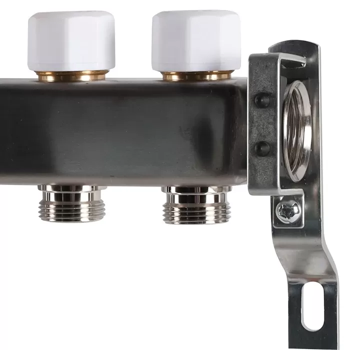 Коллектор Rommer 1"x3/4" на 11 контуров с запорными клапанами (нерж. сталь) (RMS-3200-000011)