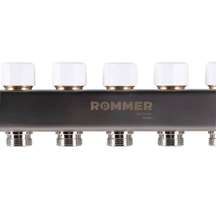 Коллектор Rommer 1"x3/4" на 6 контуров с расходомерами и запорными клапанами (RMS-1201-000006) Коллектор Rommer 1"x3/4" на 6 контуров с расходомерами и запорными клапанами (RMS-1201-000006)