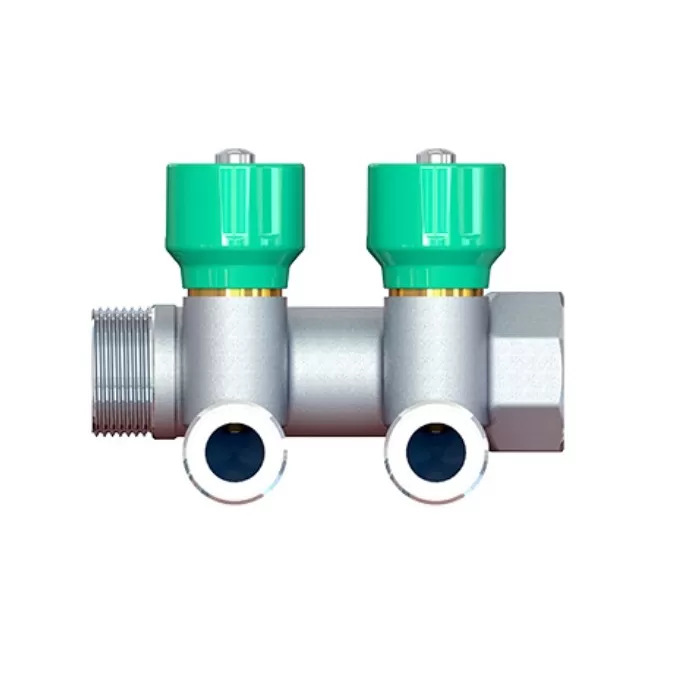 Коллектор модульный Elsen 3/4", 3 отвода -1/2" НР ПУ с вентилями , латунь (EMW03.03T) Коллектор модульный Elsen 3/4", 3 отвода -1/2" НР ПУ с вентилями , латунь (EMW03.03T)