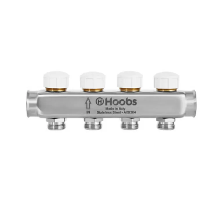 Коллектор Hoobs 1"х3/4" 11 выходов, из нержавеющей стали, с термостатическими клапанами
