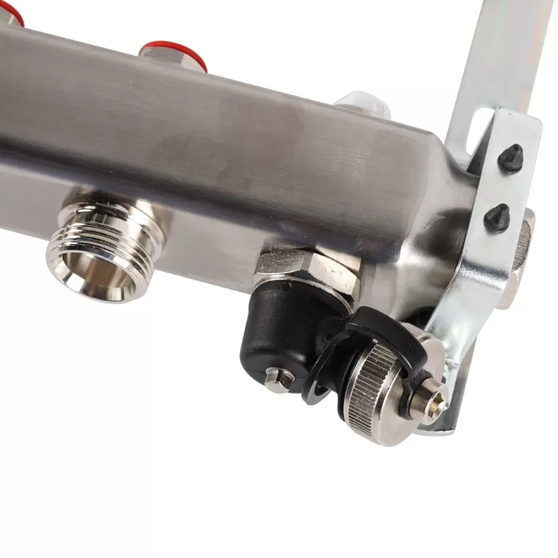 Коллектор Rommer 1"x3/4" на 5 контуров с запорными клапанами (нерж. сталь) (RMS-3201-000005)