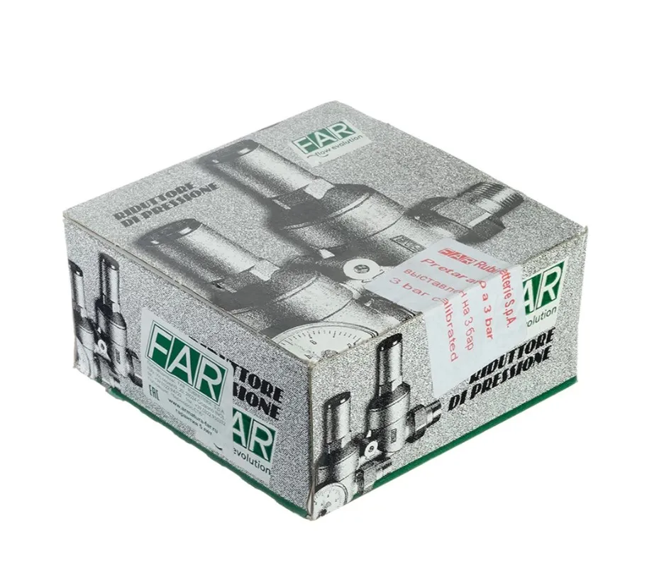 Редуктор хром FAR 3/4" НР мембранный с манометром (FA 2815 34) Редуктор хром FAR 3/4" НР мембранный с манометром (FA 2815 34)