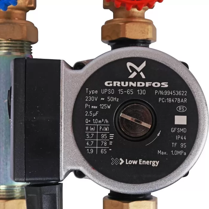 Насосная группа Stout SDG-0007 с 3-х ходовым приводным смесителем 3/4" с насосом Grundfos UPSO 15-65 130 (SDG-0007-002002)