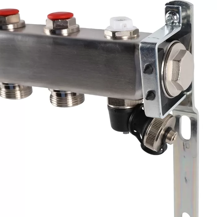 Коллектор Rommer 1"x3/4" на 8 контуров с запорными клапанами (нерж. сталь) (RMS-3201-000008) Коллектор Rommer 1"x3/4" на 8 контуров с запорными клапанами (нерж. сталь) (RMS-3201-000008)