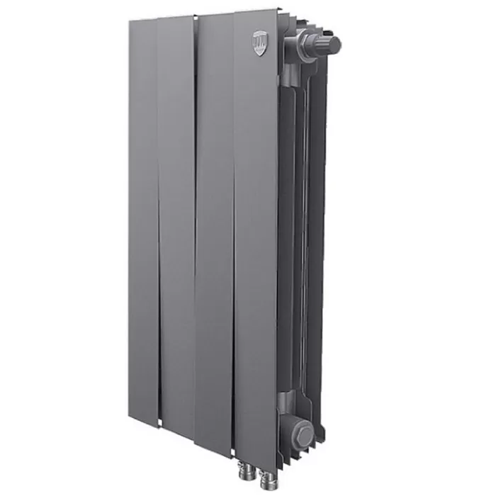 Биметаллический радиатор Royal Thermo PianoForte 500 Silver Satin VDR 4 секции, с нижним подключением