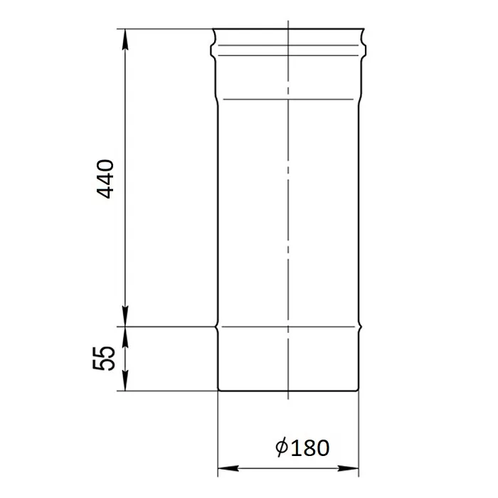 Труба дымохода 0,5м Ferrum GS (430/0,5 мм) Ф180