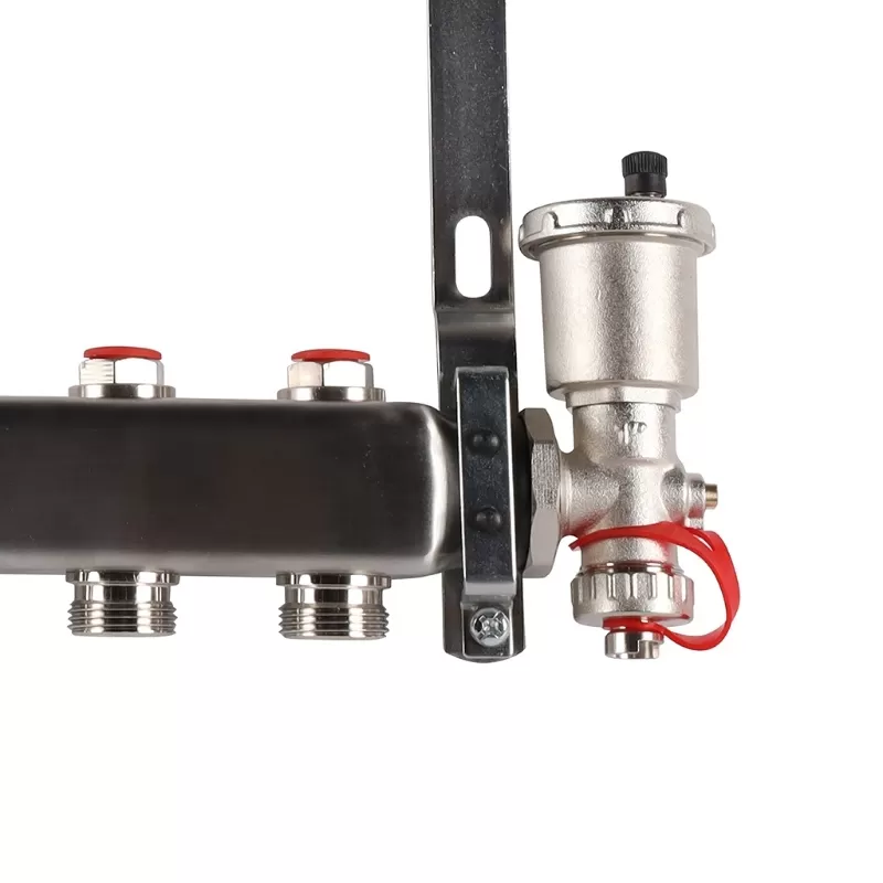 Коллектор Rommer 1"x3/4" на 7 контуров с запорными клапанами в сборе (нерж. сталь) (RMS-3210-000007) Коллектор Rommer 1"x3/4" на 7 контуров с запорными клапанами в сборе (нерж. сталь) (RMS-3210-000007)