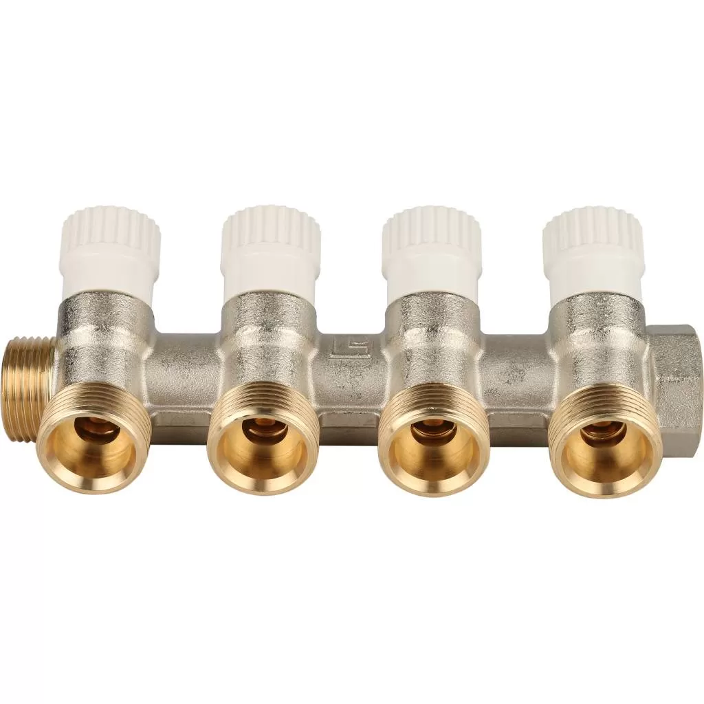Коллектор STOUT распределительный 3/4", 4 отвода 3/4"ЕК (SMB 6851 343404)