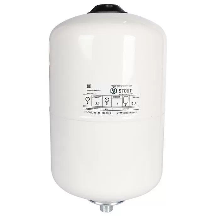Расширительный бак Stout 12 л вертикальный для ГВС, белый (STW-0015-000012) Расширительный бак Stout 12 л вертикальный для ГВС, белый (STW-0015-000012)