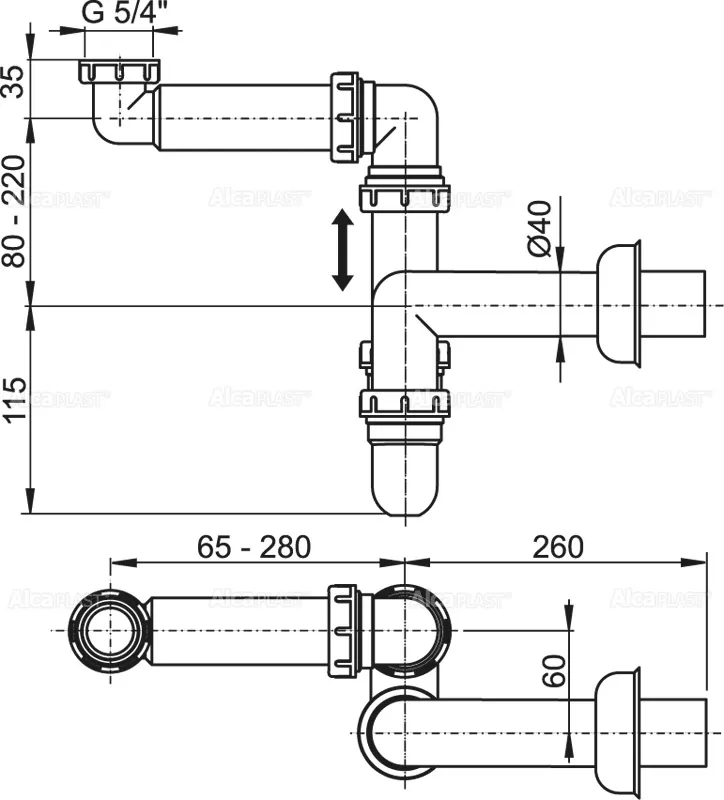 Сифон для раковины AlcaPlast (A434) Сифон для раковины AlcaPlast (A434)