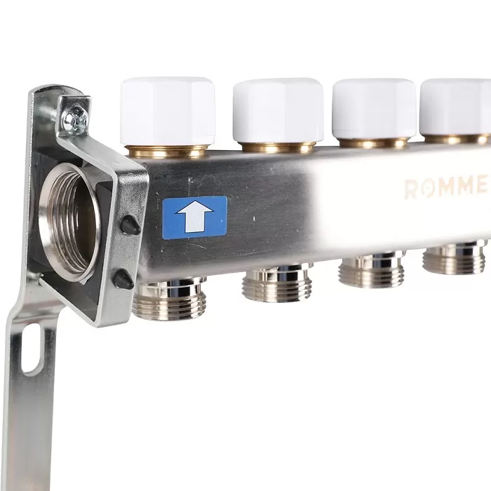 Коллектор Rommer 1"x3/4" на 5 контуров с расходомерами и запорными клапанами (RMS-1201-000005) Коллектор Rommer 1"x3/4" на 5 контуров с расходомерами и запорными клапанами (RMS-1201-000005)