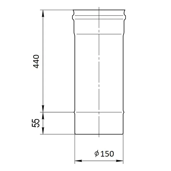 Труба дымохода 0,5м Ferrum GS (430/0,5 мм) Ф150