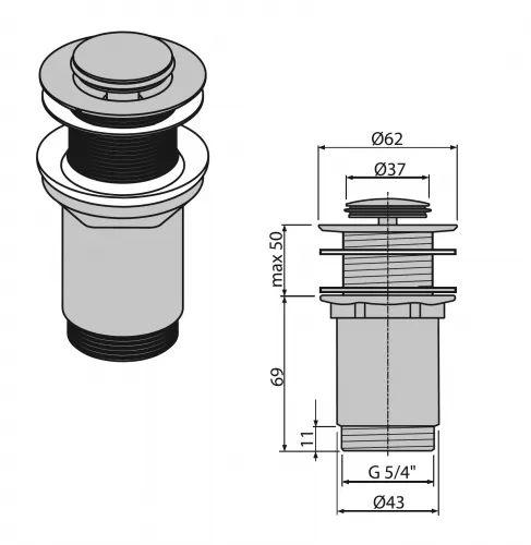 Сливной набор для раковины AlcaPlast (A394) Сливной набор для раковины AlcaPlast (A394)