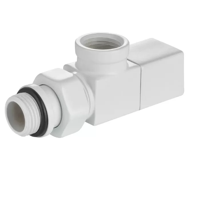 Набор дизайн-вентилей Royal Thermo CUBE, осевой (белый) 1/2" (RTE 56.0003)