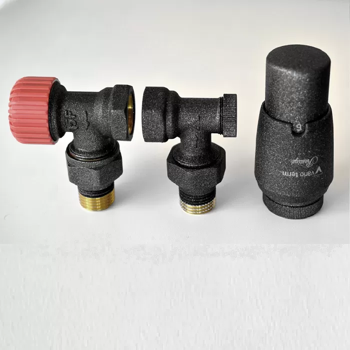 Комплект подключения Vario Term Elegant 1/2" (графит структурный темный) термостатический угловой (ELGS0215C/FK) Комплект подключения Vario Term Elegant 1/2" (графит структурный темный) термостатический угловой (ELGS0215C/FK)