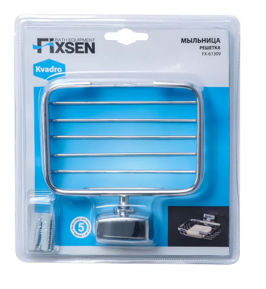 Мыльница FIXSEN Kvadro решетка (FX-61309) Мыльница FIXSEN Kvadro решетка (FX-61309)