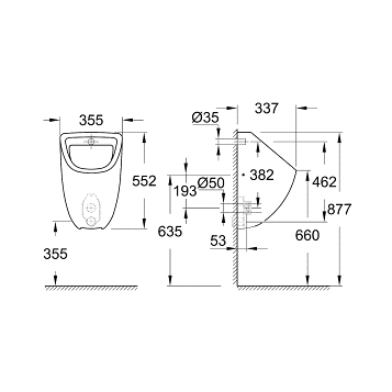Писсуар Grohe Bau Ceramic 39438000 белый