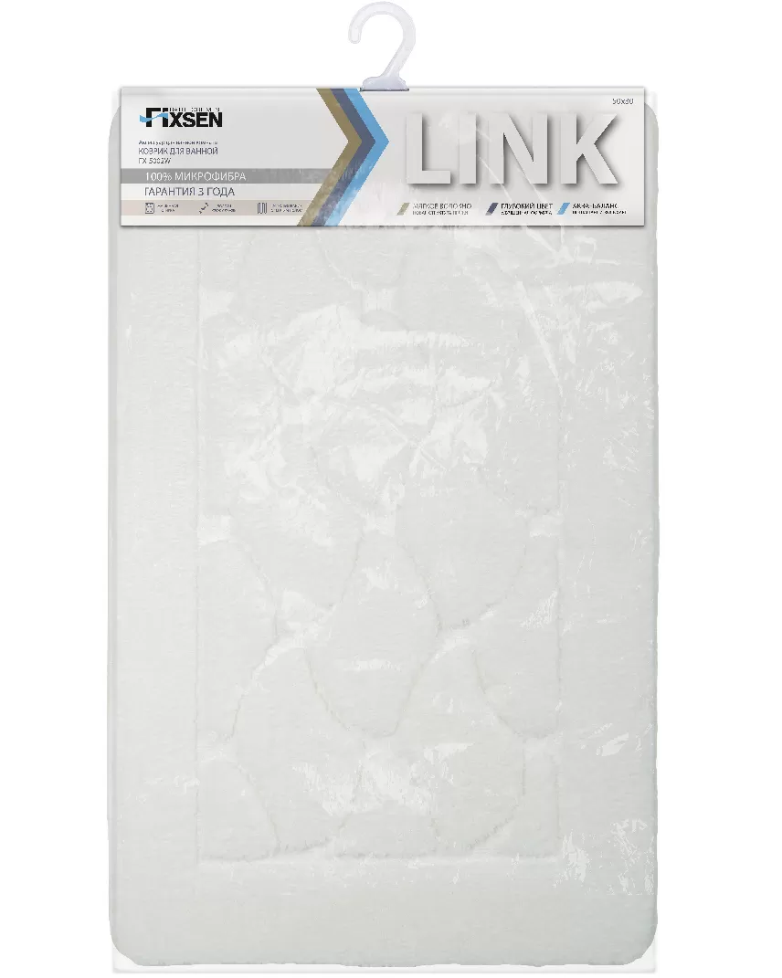 Коврик для ванной Fixsen Link белый 50х80 см. (FX-5002W) Коврик для ванной Fixsen Link белый 50х80 см. (FX-5002W)