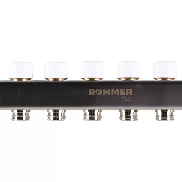 Коллектор Rommer 1"x3/4" на 8 контуров с расходомерами (нерж. сталь) (RMS-1200-000008) Коллектор Rommer 1"x3/4" на 8 контуров с расходомерами (нерж. сталь) (RMS-1200-000008)
