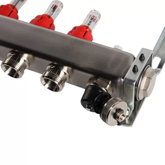 Коллектор Rommer 1"x3/4" на 11 контуров с расходомерами и запорными клапанами (RMS-1201-000011)