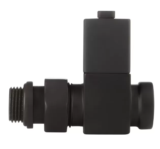 Набор дизайн-вентилей Royal Thermo CUBE, прямой (черный) 1/2" (RTE 56.0006)