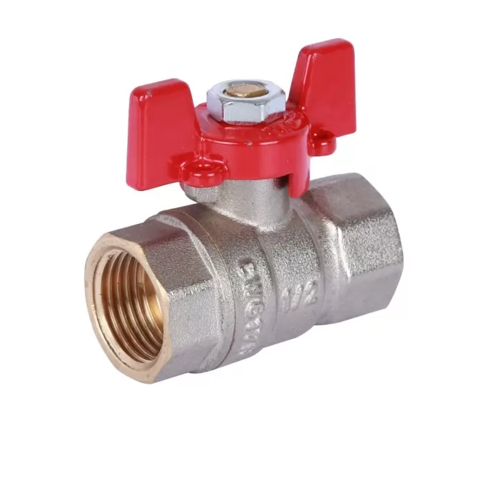 Шаровый кран Rommer 1/2" бабочка, внутренняя резьба (RBV-0003-0110215)