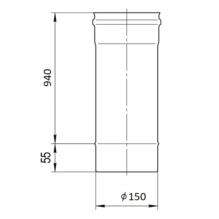 Труба дымохода 1,0м Ferrum GS (430/0,5 мм) Ф150
