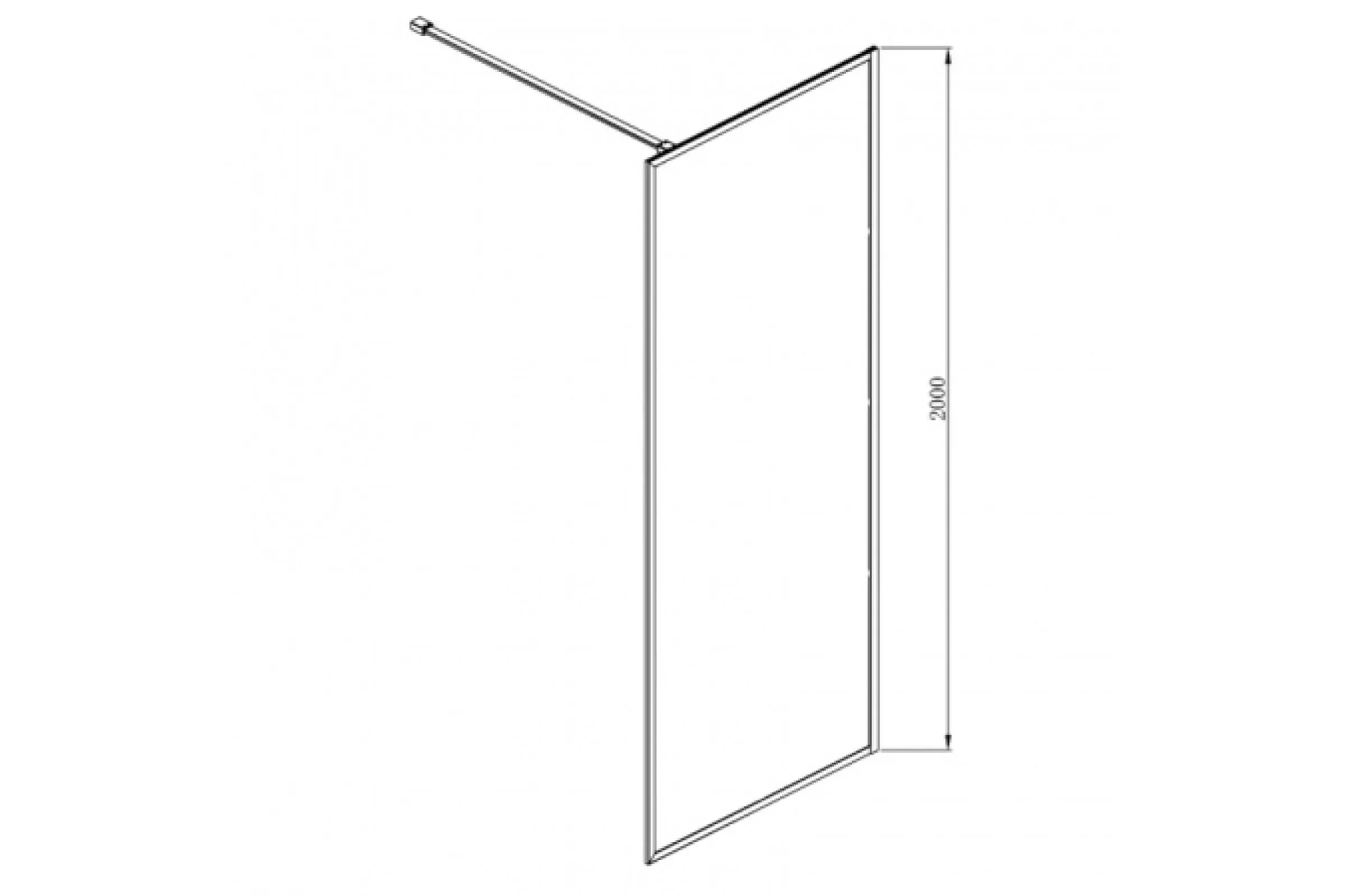 Душевая перегородка Azario Walk-in RICHMOND 100x200 (AZ-NAG 6310 1000 Black)