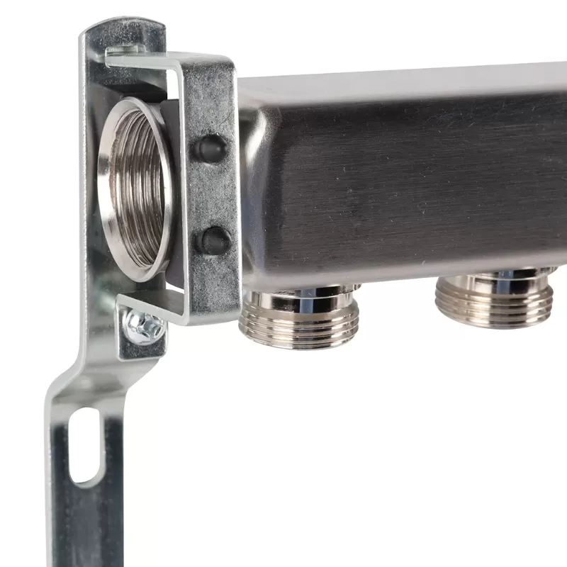 Коллектор Rommer 1"x3/4" на 9 контуров для радиаторной разводки (нерж. сталь) (RMS-4401-000009) Коллектор Rommer 1"x3/4" на 9 контуров для радиаторной разводки (нерж. сталь) (RMS-4401-000009)