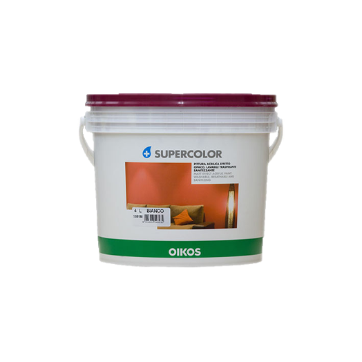 Oikos Supercolor для стен и потолков акриловая матовая, Белый Oikos Supercolor для стен и потолков акриловая матовая, Белый