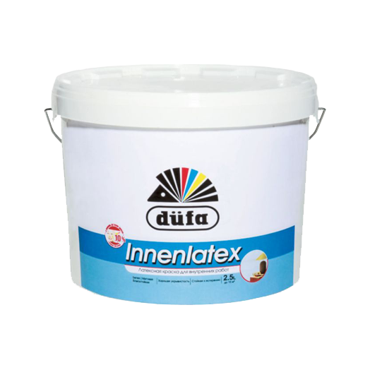 Dufa Retail Innenlatex для стен и потолков водно-дисперсионная матовая, Белый Dufa Retail Innenlatex для стен и потолков водно-дисперсионная матовая, Белый
