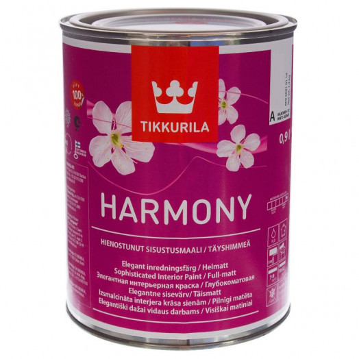 Tikkurila Harmony для стен и потолков акрилатная бархатисто-матовая, Белый