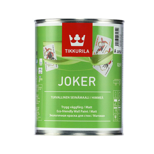 Tikkurila Joker / Тиккурила Джокер Краска для стен и потолков акрилатная матовая, Белый