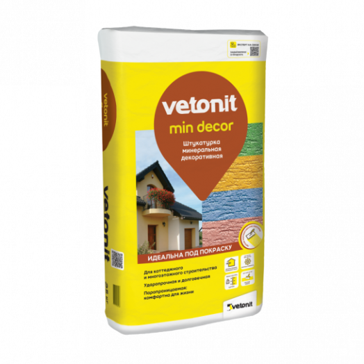 Декоративная штукатурка Vetonit min decor Шуба 1,5 мм 25 кг