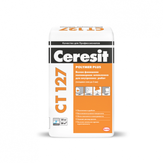 Шпаклевка полимерная для внутренних работ Церезит CT 127 25 кг